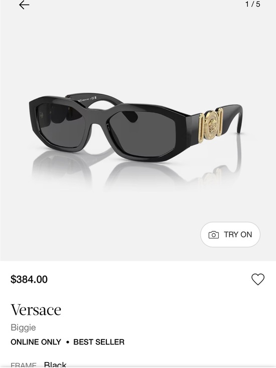 Versace Black Sunglasses with Gold Medallion main image 5